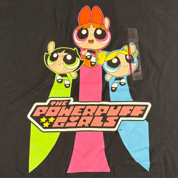 The Powerpuff Girls Cartoon Network Black Graphic T-Shirt XXL NWT - Picture 12 of 13